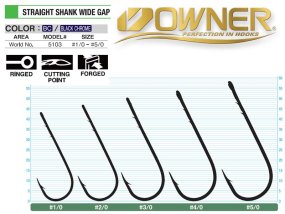 Háčik Owner Straight Shank Wide Gap