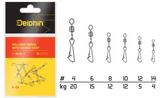 Obratlík Rollings swivel with Hooked snap B-03